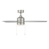 Wac Atlantis Indoor and Outdoor 3-Blade Pull Cha" Ceiling Fan 52" Brushed Nickel w/3000K LED Light Kit F-072L